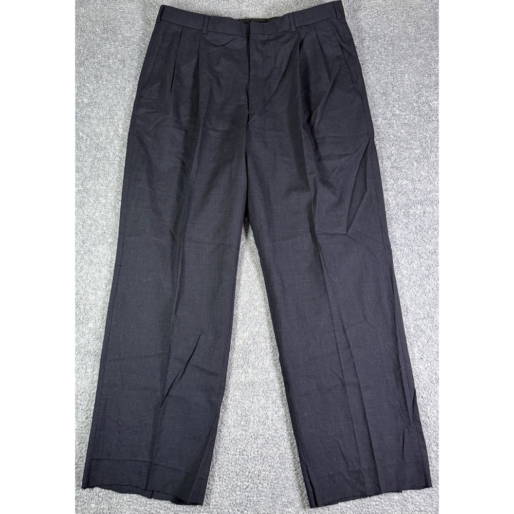 VTG NWT Brooks Brothers 100% Wool Pleated Navy Blue Pants Men 36R Made In USA